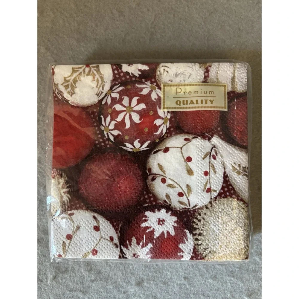 NEW 20 Premium Quality‎ Beverage Paper Napkins Christmas Ornaments Made Germany
